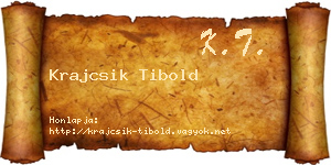 Krajcsik Tibold névjegykártya
